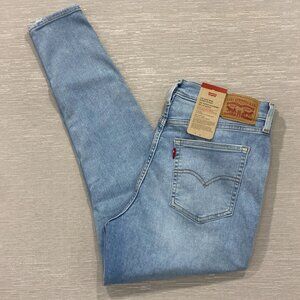 Levi's 720 Jeans Womens 32 x 28 High Rise Super Skinny Light Wash Stretch Denim